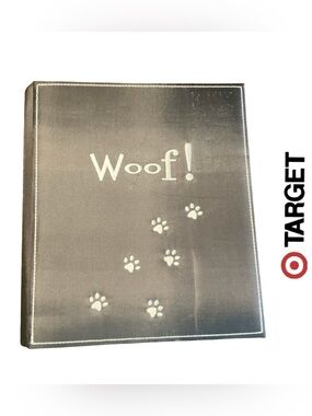 Woof! Black Dog Photo Album with Paw Print Design - NWOT